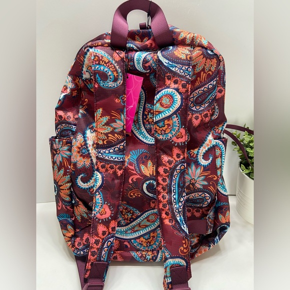 NEW Vera Bradley Packable Large Campus Backpack Paisley Jamboree Red - Picture 8 of 9